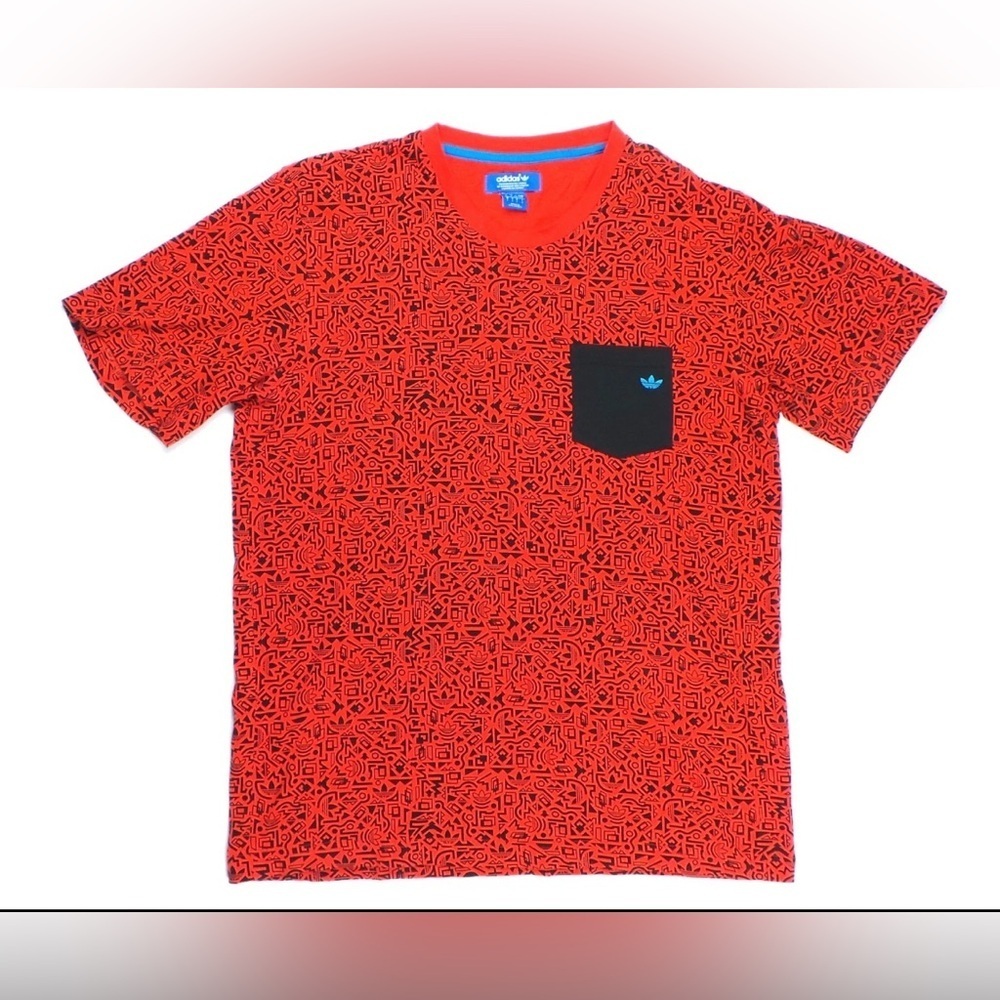 adidas Red and Black Short Sleeve Tee 2XL